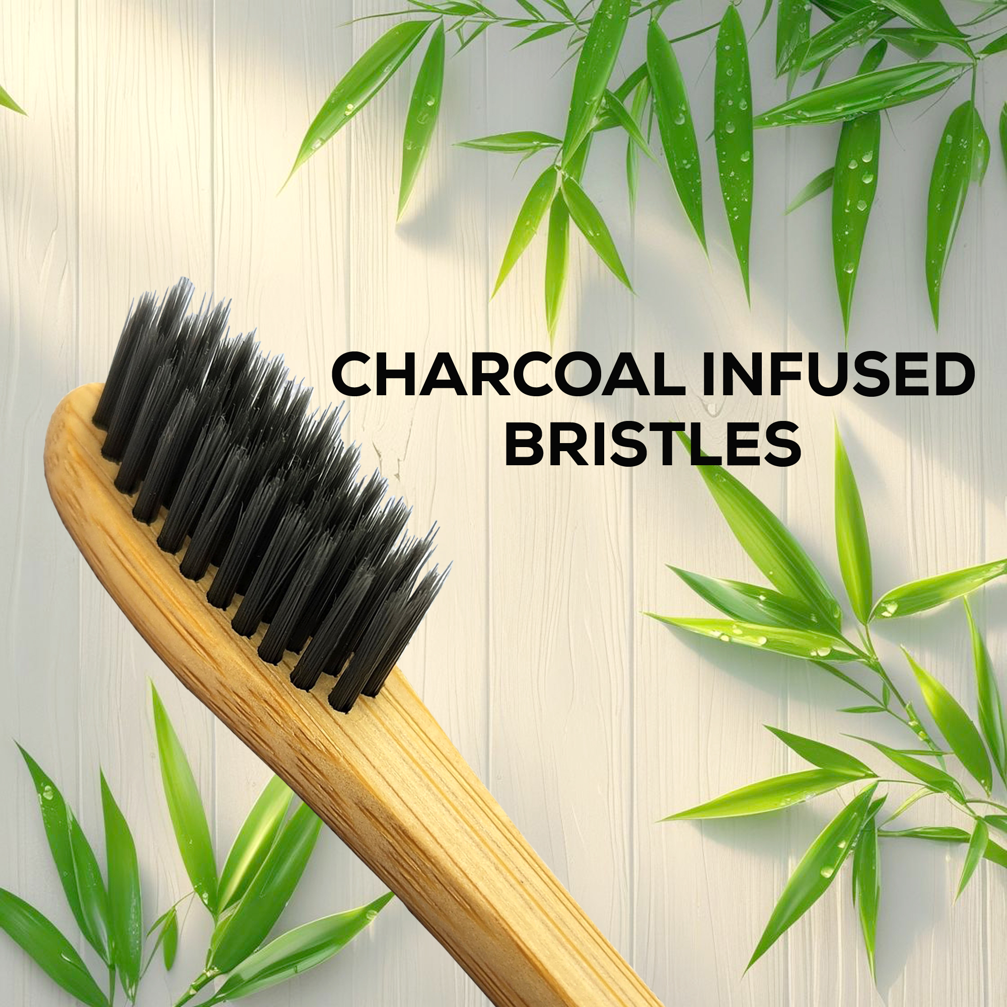 EcoUT Organic Compostable Bamboo Toothbrush with Ultra-Soft Charcoal activated Bristles, 100% Natural & Eco-Friendly - Image 4